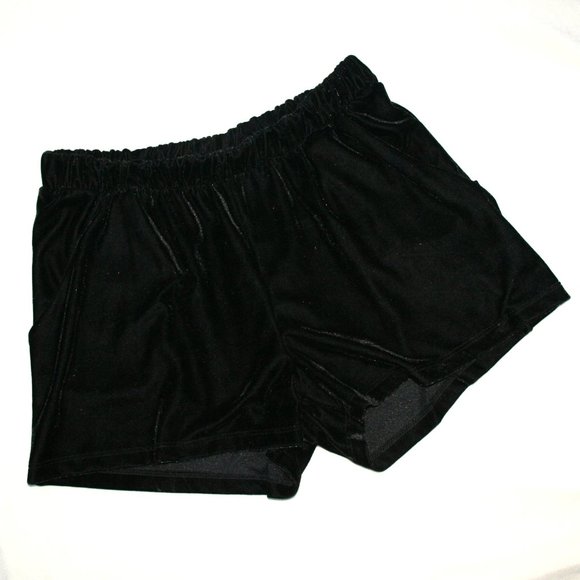 Fuzzy VELOUR Black Shorts w pockets Womens M Stretch Waist Summer Fun Sexy Cute - Picture 10 of 10